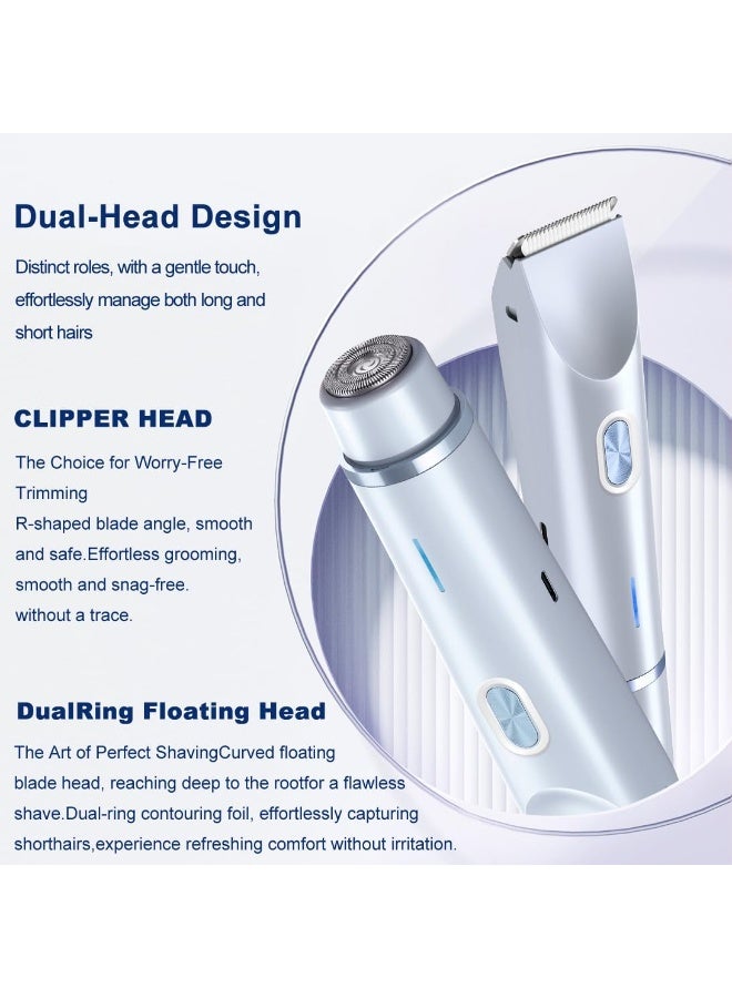 general Bikini Trimmer for Women, 2 in 1 Electric Razors, Wet Dry Use, IPX7 Waterproof Rechargeable Bikini Shaver with Ceramic Cutting Head, 120 Min Cordless Runtime (Blue) - Image 5