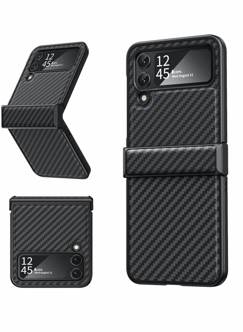 KASTWAVE for Samsung Galaxy Z Flip 4 Case with Hinge Protection, Luxury Business Ultra-Thin Hard PC Shockproof Protective - Image 1