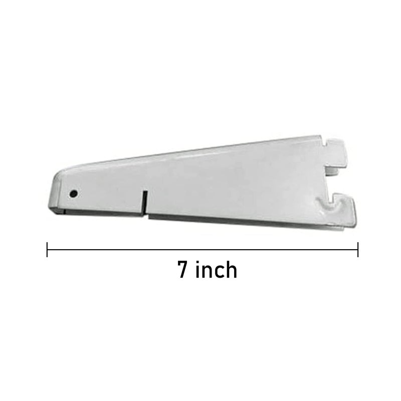 Impex Heavy Duty Double Slotted Channel and White Shelf Bracket | 7 Inch | Channel 6 Pcs | Bracket 10 Pcs | Adjustable Multipurpose Shelf mounting Bracket | - Image 2
