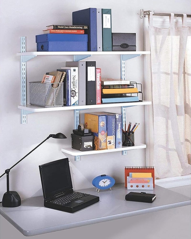 Impex Heavy Duty Double Slotted Channel and White Shelf Bracket | 7 Inch | Channel 6 Pcs | Bracket 10 Pcs | Adjustable Multipurpose Shelf mounting Bracket | - Image 3