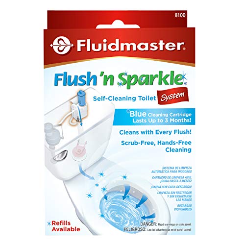 Fluidmaster 8100 Flush 'n Sparkle Automatic Toilet Bowl Cleaning System with Blue Cartridge, Upgraded Version - Image 1