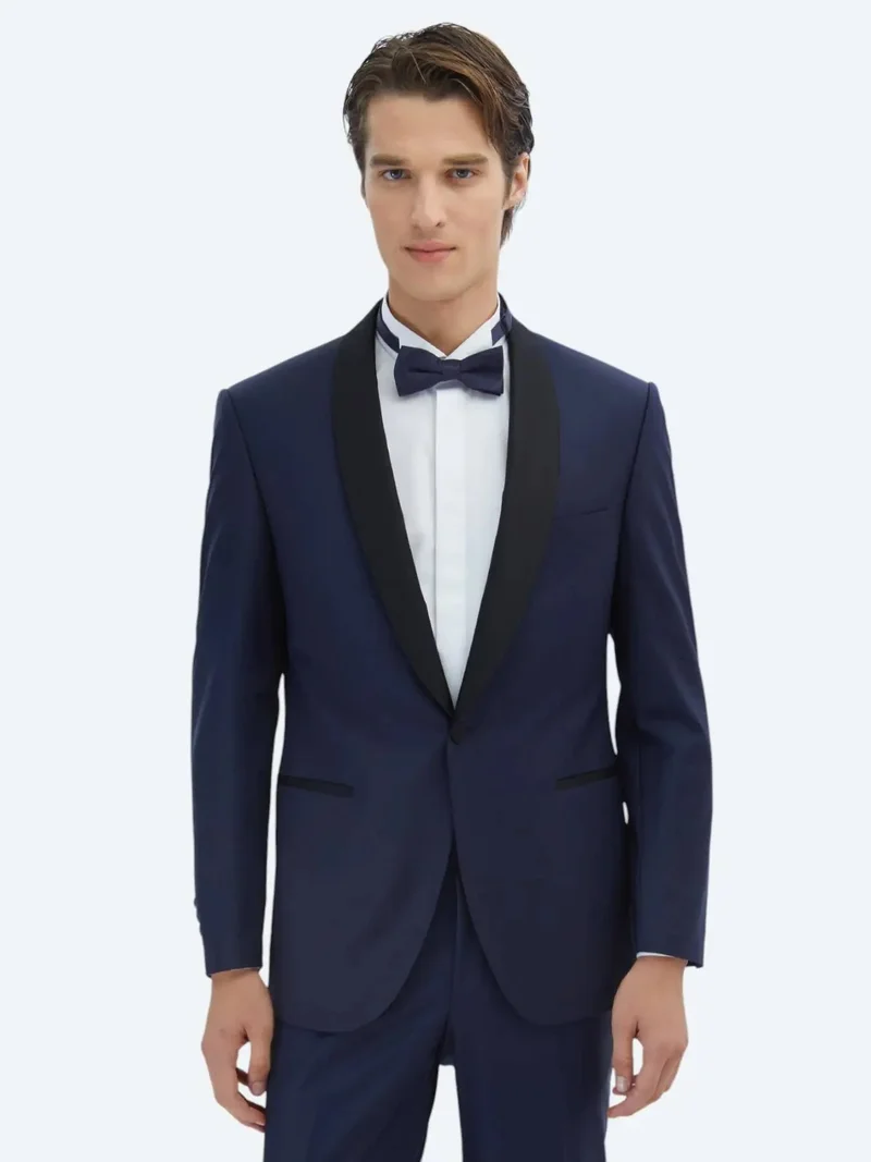 Kip Saks Plain Slim Fit Shawl Collar Weaving Tuxedo