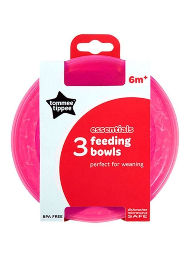 tommee tippee Essentials Feeding Bowls, 6+ M, Pack Of 3 - Pink - Image 2