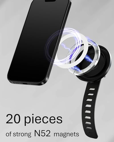 liuliuby Magnetic Phone Holder for Stroller, Shopping Cart & Golf Push Cart | Handlebar Phone Mount for MagSafe | Strap with Strong Magnet for Mag Safe | Stroller Accessories for Uppababy, Nuna, Bugaboo... - Image 4
