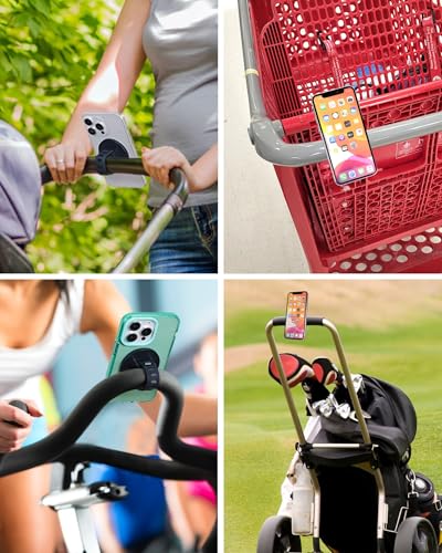 liuliuby Magnetic Phone Holder for Stroller, Shopping Cart & Golf Push Cart | Handlebar Phone Mount for MagSafe | Strap with Strong Magnet for Mag Safe | Stroller Accessories for Uppababy, Nuna, Bugaboo... - Image 3