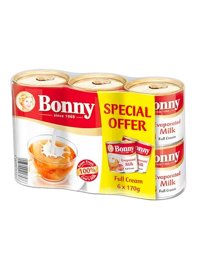 Bonny Full Cream Evaporated Milk, 170g × 6