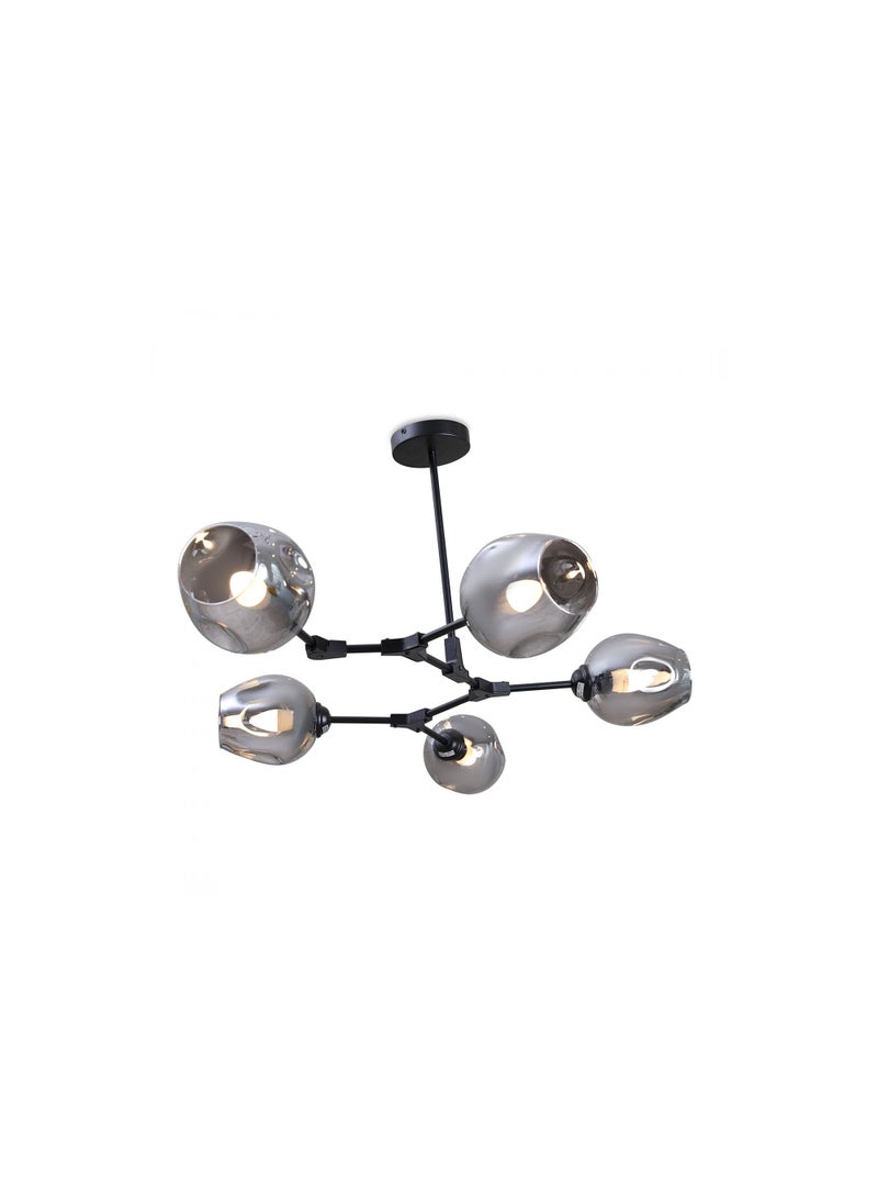 Pan Home Adams 5 Light E27 Pendant Lamp 75x105x45cm - Black - Image 4