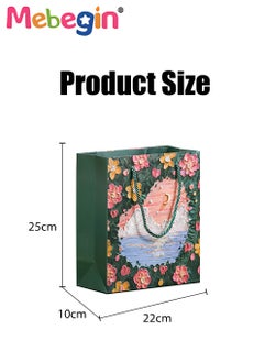 MEBEGIN 8 Pcs Premium Painted Bag with Handles, 22*25*10cm Beautiful Candy Favor Bags, 4 Kinds of Pattern Paper Bags for Wedding Brithday Parties, 2 Pcs of Each Pattern  - Image 4