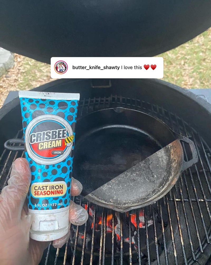 Crisbee Cream Iron® Cast Iron and Carbon Steel Seasoning - Blackstone Griddle Seasoning - Family Made in USA - 6 oz. - Image 4