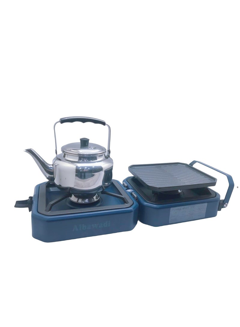 Albawadi Portable Foldable Camping Gas Stove with Grill Two Adjustable Burners 16000 BTU - Image 4