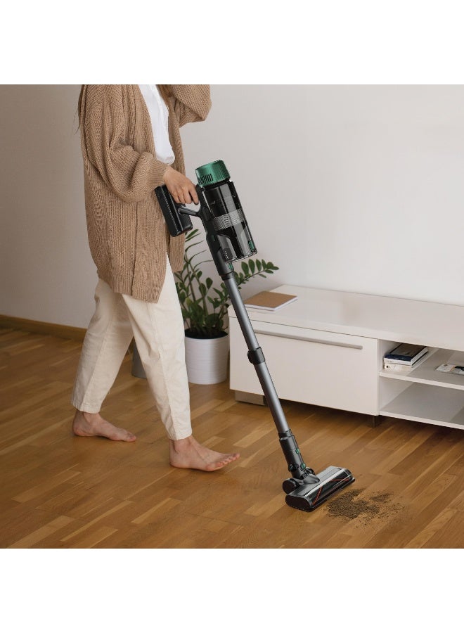 GREEN LION Force Max Cordless Vacuum Cleaner / HEPA Filter / 55min Working Time / LED Smart Display Panel / Low Noise / 29KPa High Pressure Vacuum / 800ml Dustbin Capacity / Upholstery Tool - Black - Image 2