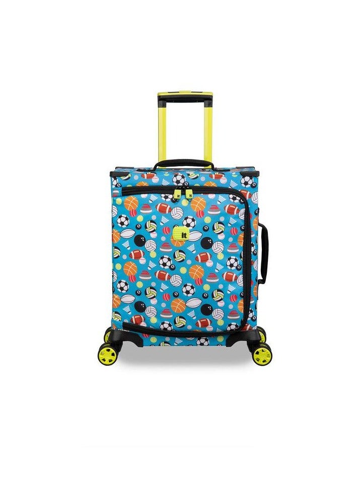 it Luggage it luggage KIDS Model Maxpace, Unisex Kids Underseat Suitcase, Children's Carry-On with Ocean Blue Sports Balls Print, Soft Outer Shell, Polyester, 31Liters, 1.78kg, Size Cabin  - Image 1