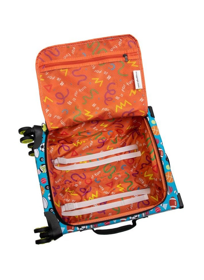 it Luggage it luggage KIDS Model Maxpace, Unisex Kids Underseat Suitcase, Children's Carry-On with Ocean Blue Sports Balls Print, Soft Outer Shell, Polyester, 31Liters, 1.78kg, Size Cabin  - Image 5