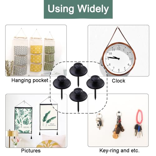 Hoaisun 60 PCS Double Headed Picture Hanging Nails, Wall Hangers Without Nails, Thumb Tacks for Wall Hangings Picture, Renter Friendly Decor Push Pins for Tapestry Frame Art - Image 2