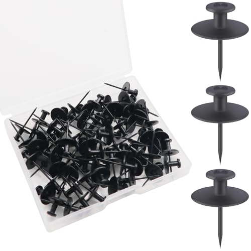 Hoaisun 60 PCS Double Headed Picture Hanging Nails, Wall Hangers Without Nails, Thumb Tacks for Wall Hangings Picture, Renter Friendly Decor Push Pins for Tapestry Frame Art - Image 1
