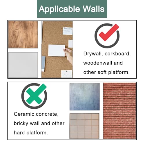 Hoaisun 60 PCS Double Headed Picture Hanging Nails, Wall Hangers Without Nails, Thumb Tacks for Wall Hangings Picture, Renter Friendly Decor Push Pins for Tapestry Frame Art - Image 5
