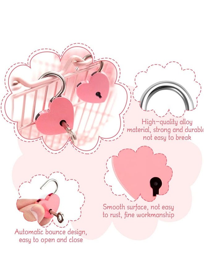 ZVEV 7 Piece Small Padlock Mini Lock Alloy Heart Shaped Lock with Key Suitcase Lock Lock Locker Decorative Diary Lock Love Decorative Lock for Box Diary Luggage (25*30mm)  - Image 4