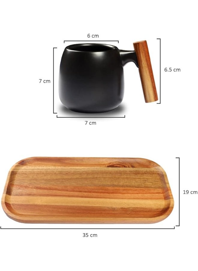 CERAMIC Luxury Ceramic Tea Set with Wooden Handle – 1 Kettle + 4 Cups - Image 5