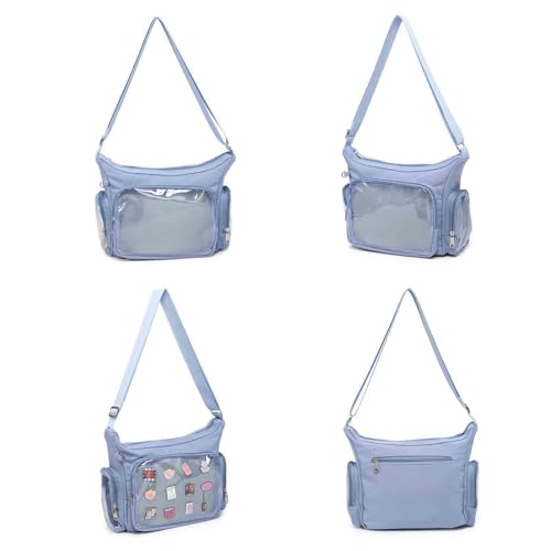 CHERRY SAUCE Canvas Ita Bag Crossbody Shoulder Bag Kawaii Purses and Handbags with Anime Pins Display - Image 5