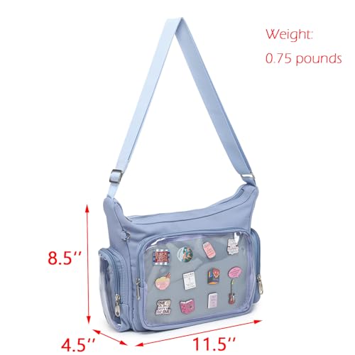 CHERRY SAUCE Canvas Ita Bag Crossbody Shoulder Bag Kawaii Purses and Handbags with Anime Pins Display - Image 2