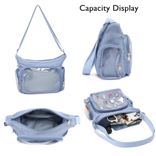 CHERRY SAUCE Canvas Ita Bag Crossbody Shoulder Bag Kawaii Purses and Handbags with Anime Pins Display - Image 4