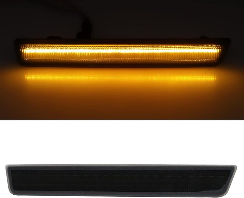 Mynoway استبدال ضوء علامة جانبية LED من Mynoway لسيارة Challenger 2015-2022، 4 قطع عدسة مدخنة لمصابيح موقف الفيندر الأمامية والخلفية - Image 2