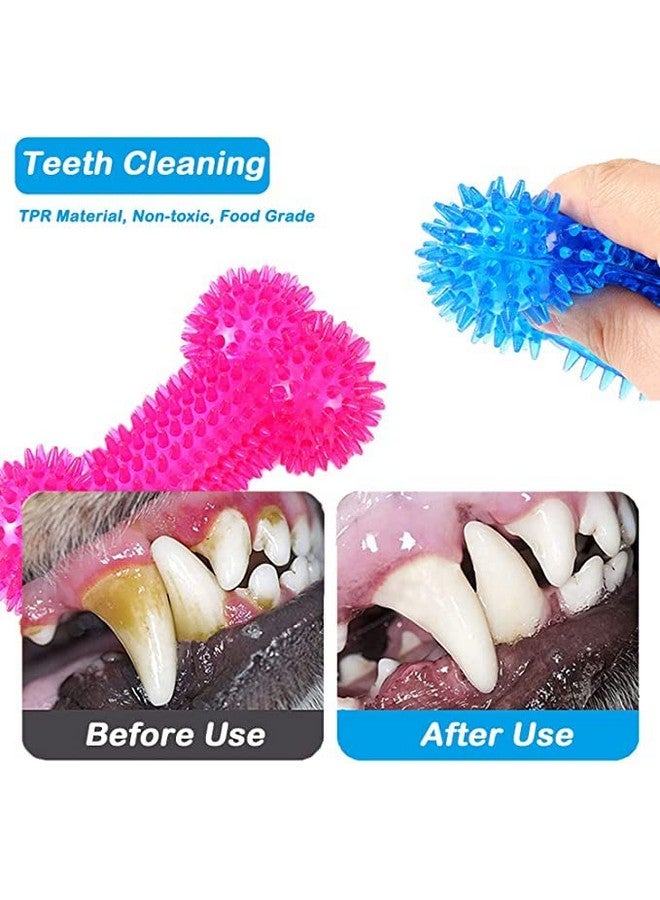 لعبة مضغ على شكل عظمة تصدر صوت صرير للكلاب من أجل المضغ العدواني، لعبة عظمة مطاطية متينة للكلاب | ألعاب مضغ لتنظيف الأسنان والتدريب - عبوة من قطعتين - Image 2