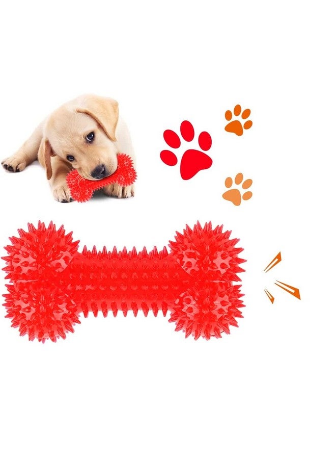 لعبة مضغ على شكل عظمة تصدر صوت صرير للكلاب من أجل المضغ العدواني، لعبة عظمة مطاطية متينة للكلاب | ألعاب مضغ لتنظيف الأسنان والتدريب - عبوة من قطعتين - Image 4