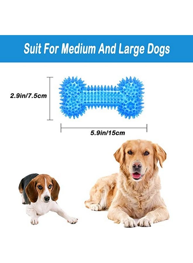 لعبة مضغ على شكل عظمة تصدر صوت صرير للكلاب من أجل المضغ العدواني، لعبة عظمة مطاطية متينة للكلاب | ألعاب مضغ لتنظيف الأسنان والتدريب - عبوة من قطعتين - Image 3