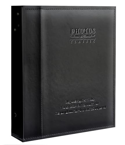 Zoview Magnetic Self-Stick Page Photo Album, Family Album, Leather Cover, Hand Made DIY Albums Holds 3x5, 4x6, 5x7, 6x8,8x10 Photos (Black, Large) - Image 2