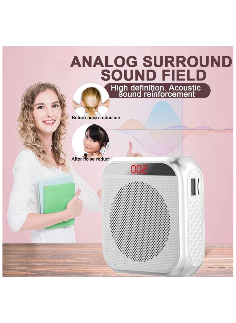 Hihonor - Portable Voice Amplifier for Teachers, 2200mAh Rechargeable Personal Amplifier Mic, PA System Headset Microphone with Speaker for Teachers, Training, Meeting, Tour Guide, Yoga, Classroom (Rose Gold) - Image 1