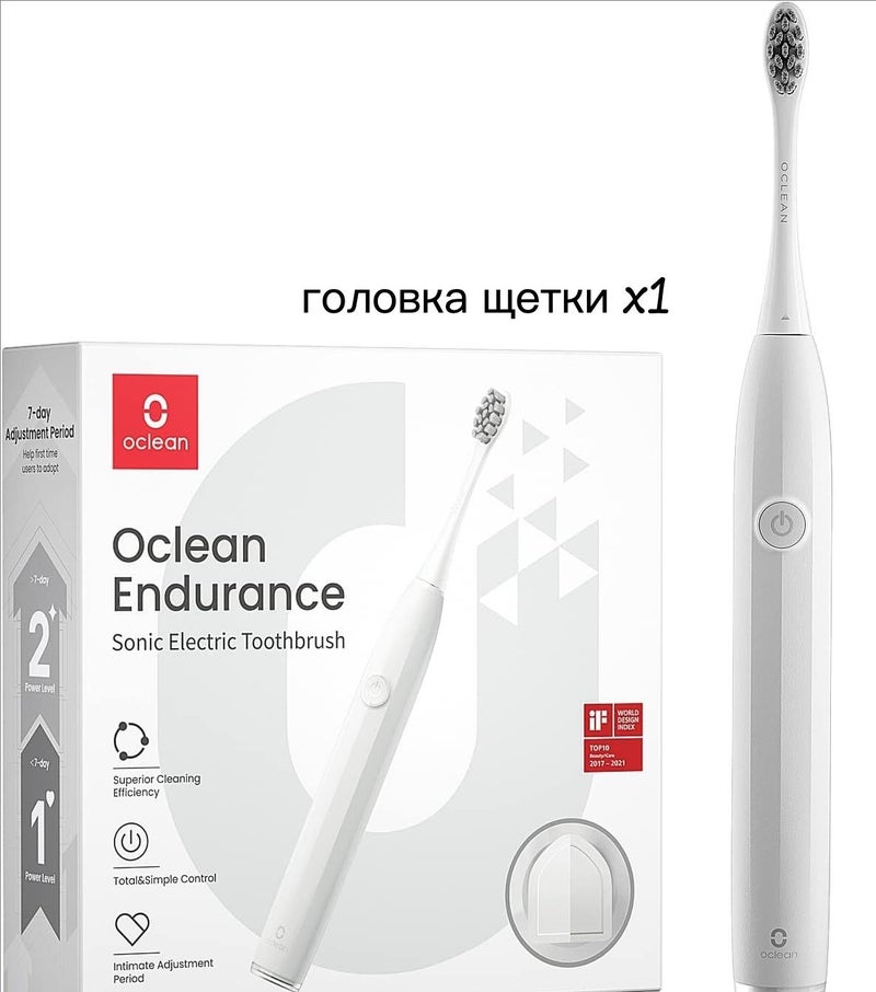Oclean Endurance Sonic Electric Toothbrush for Adults, Rechargeable, Deep Clean Mode, Smart 2-Minute Timer, White - Image 1