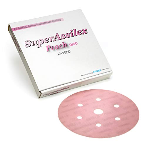 Eagle Abrasives Super Assilex Flexible 6 inch Sanding Discs, Peach K-1500, 7 Holes, Hook & Loop, 193-2545, 25 Discs - Image 5