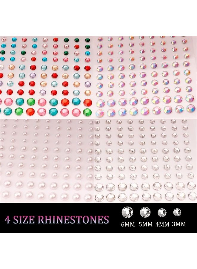 La Jolie Jasmin 8 أوراق من جواهر الوجه للمكياج 20 لون من الكريستالات لؤلؤ الشعر جواهر العين لاصقة، جواهر الجسم فن الأظافر ملحقات حفلات المهرجانات للنساء - Image 2