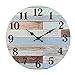 Stonebriar Vintage Coastal Worn Blue 14 Inch Round Battery Operated Wall Clock - Image 2