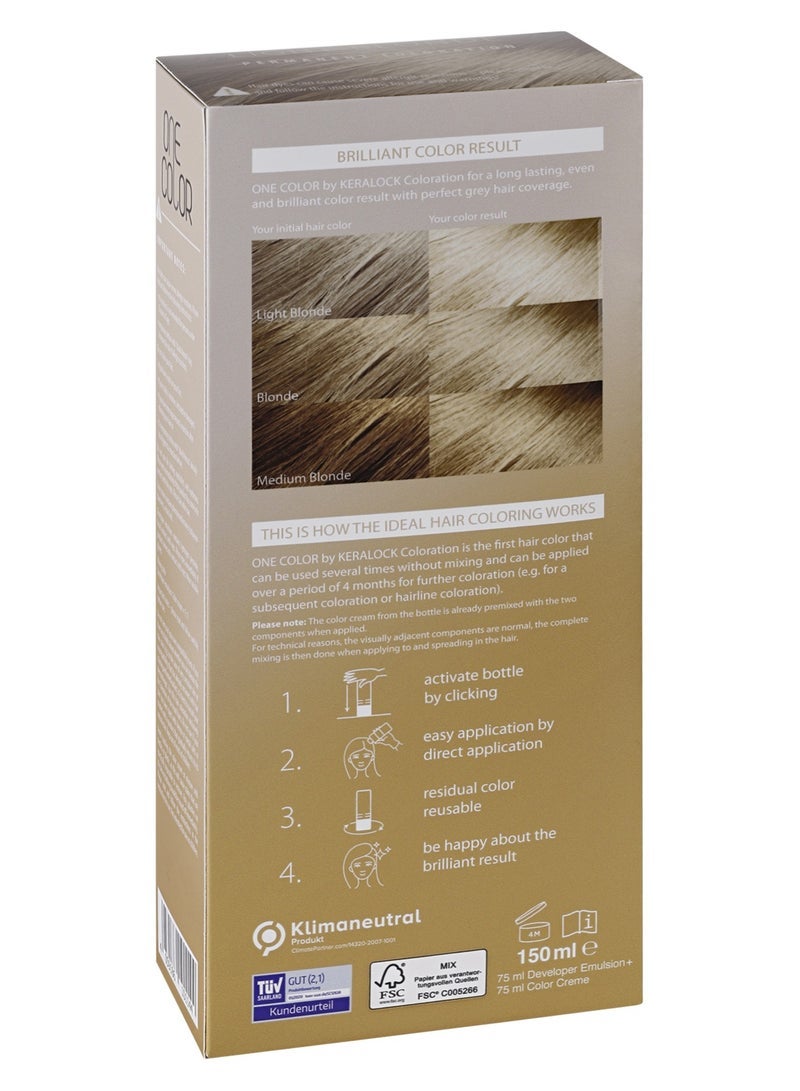 Keralock Permanent Hair Colour - 150ml, No Premix Needed, Reusable for Up to 4 Months - All-in-One Dye with Conditioner & Brush (light blonde , 150) - Image 2