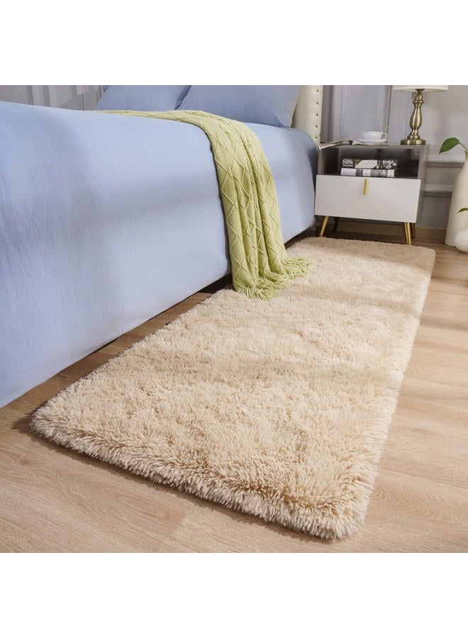 BENRON Soft Runner Rugs for Bedroom 2x6, Washable Long Runners for Hallway Entryway Kitchen Dorm, Fluffy Throw Rug for Kids Girls Room Decor Photo Prop, Light Tan - Image 2