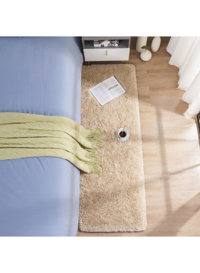BENRON Soft Runner Rugs for Bedroom 2x6, Washable Long Runners for Hallway Entryway Kitchen Dorm, Fluffy Throw Rug for Kids Girls Room Decor Photo Prop, Light Tan - Image 4