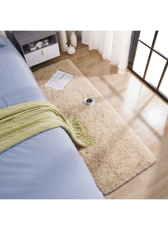 BENRON Soft Runner Rugs for Bedroom 2x6, Washable Long Runners for Hallway Entryway Kitchen Dorm, Fluffy Throw Rug for Kids Girls Room Decor Photo Prop, Light Tan - Image 3