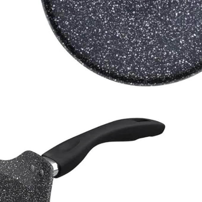 ريحني مقلاة كريب أمريكية بحجم 28 سم من الألمنيوم المصبوب بثلاث طبقات، خفيفة الوزن من الرخام الأسود غير اللاصق، مثالية للطهي الصحي - Image 3