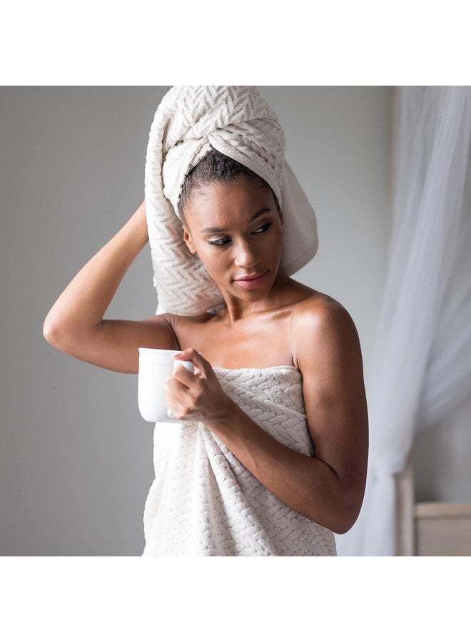 TexereSilk Texere 100% Organic Cotton Jacquard 650 GSM Premium Bath Towel Sets - Extra Absorbent Quick Dry and Plush, 2 Large Bath Towels, 2 Hand Towels, 2 Washcloths (Cable, Birch, 6 Piece) - Image 3