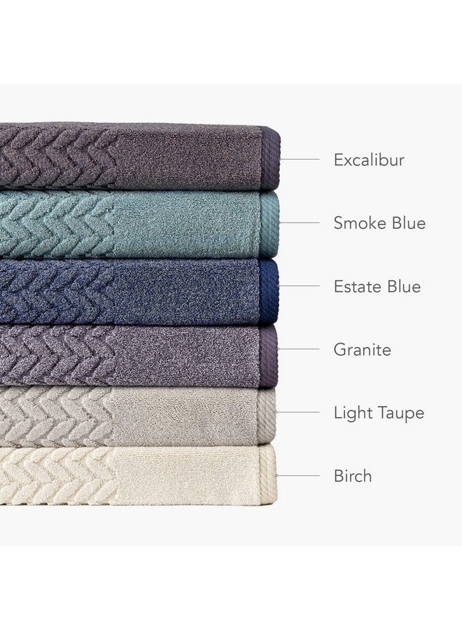 TexereSilk Texere 100% Organic Cotton Jacquard 650 GSM Premium Bath Towel Sets - Extra Absorbent Quick Dry and Plush, 2 Large Bath Towels, 2 Hand Towels, 2 Washcloths (Cable, Birch, 6 Piece) - Image 5