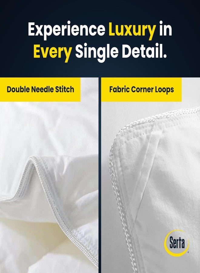 Serta Goose Feathers Down Fiber Comforter Queen Size Duvet Insert,100% Cotton,Hotel Luxury Hypoallergenic Comforter 58oz All Season Medium Warmth 90 x 90 in White - Image 4