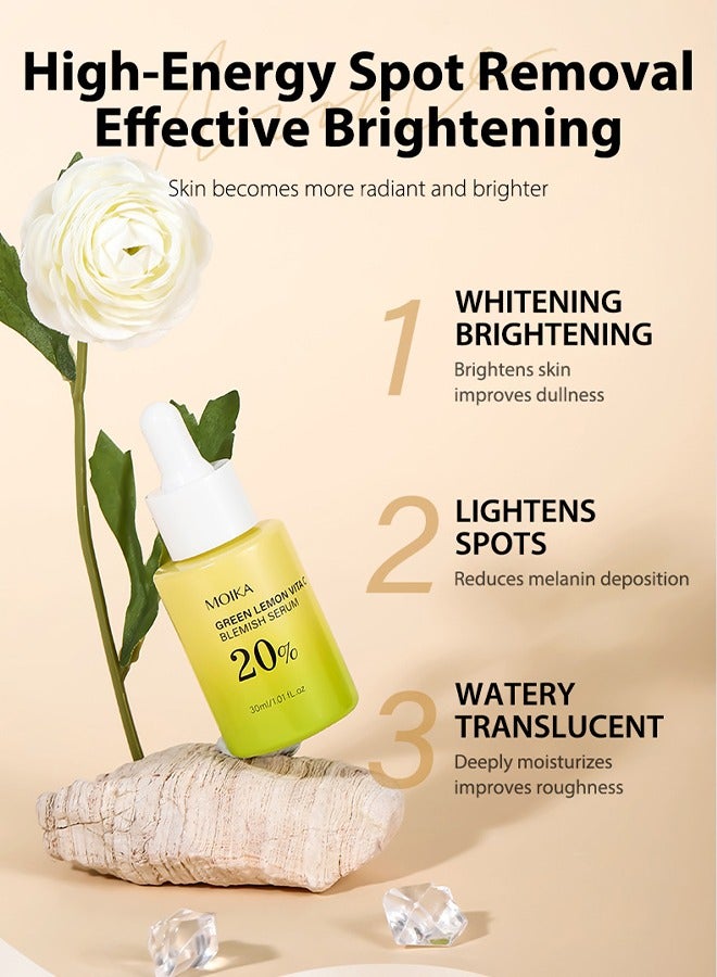 MOIKA Green Lemon Vita C Blemish Serum,Hydrating and Firmming,Reduce Wrinkles,SkinTightening Smooths Skin,For All Skin Types,Vegan (30ml) - Image 5