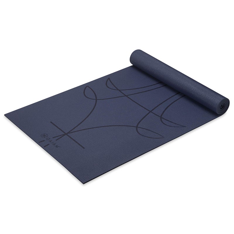 Gaiam Yoga Mat - Alignment Print Premium 6mm Thick Non Slip Exercise & Fitness Mat for All Types of Yoga, Pilates & Floor Workouts (68" x 24" x 6mm Thick), Ink - Image 1