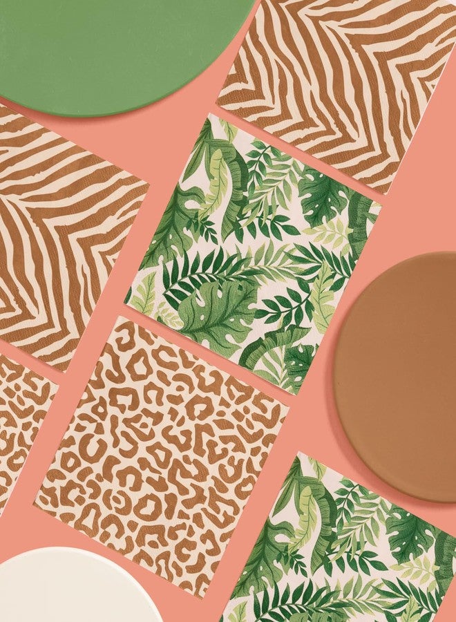 xo, Fetti Animal Print Safari Napkins - 3-ply, 24 pcs | Jungle Cocktail Napkins, Zoo Dinner Party Setting, Kids Wild Birthday Decoration, Rainforest Tablescape - Image 2