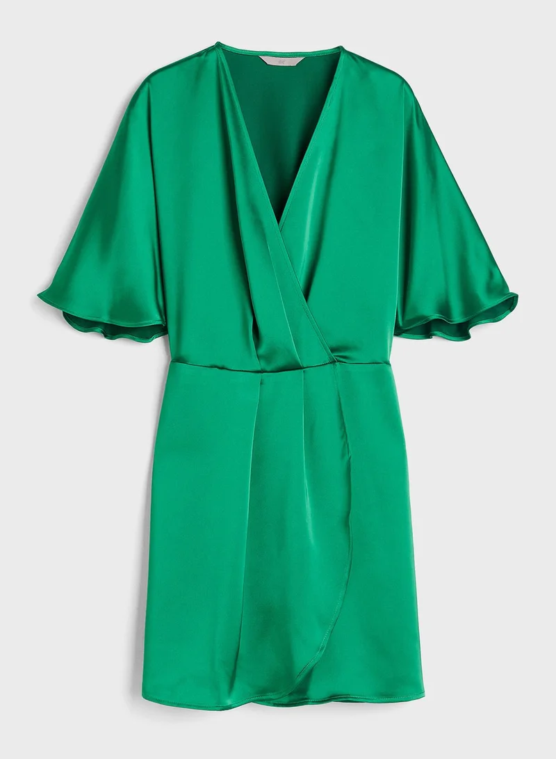 H&M Satin Wrap Mini Dress