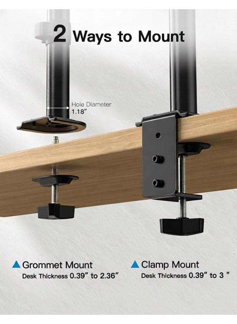 Cool Baby Dual Monitor Desk Mount Stand, Fully Adjustable Arms, Black - Image 1