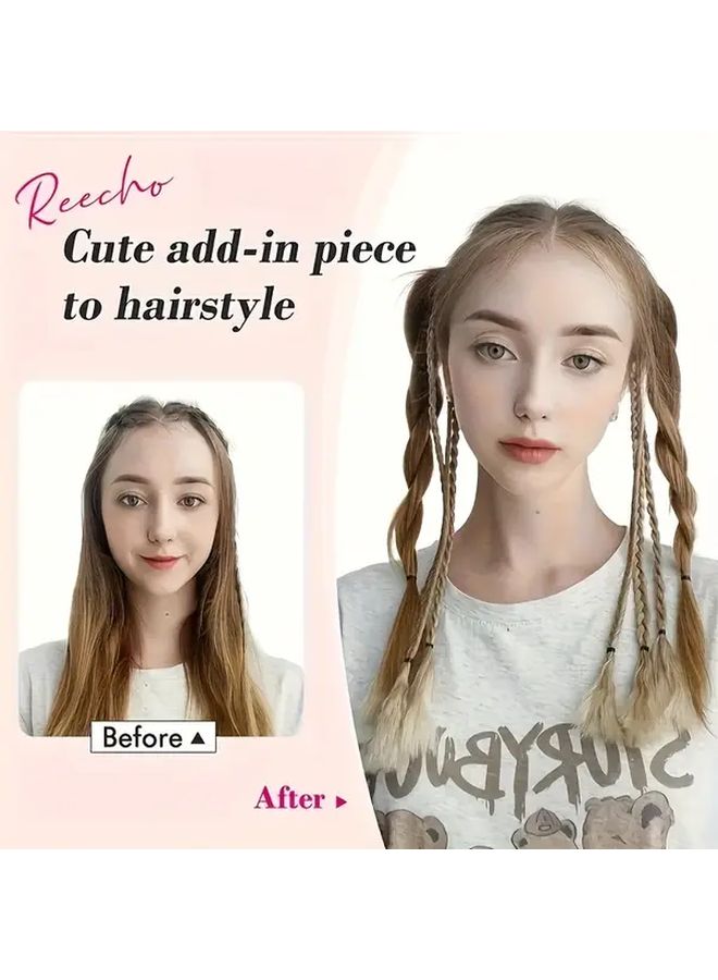 Wheat Colored 22 Inch Straight Braided Synthetic Wig Heat Resistant - Image 3