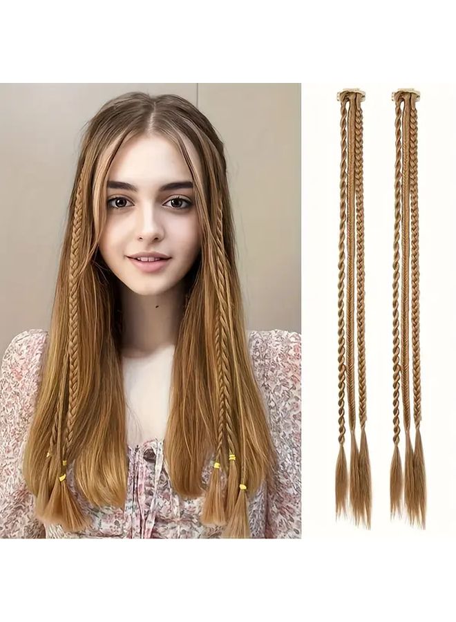 Wheat Colored 22 Inch Straight Braided Synthetic Wig Heat Resistant - Image 1